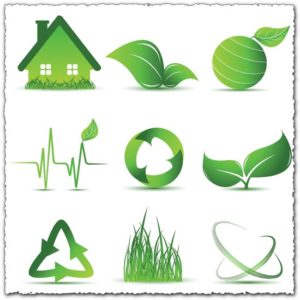 Green environmental icons