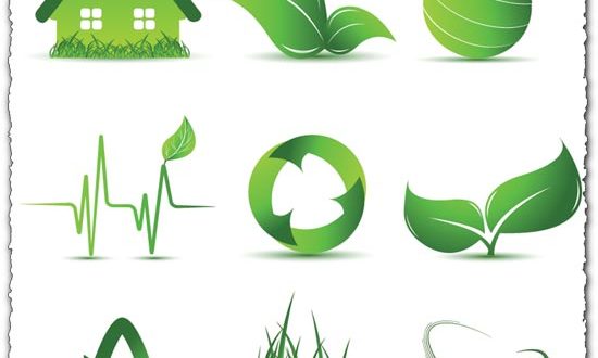 Green environmental icons