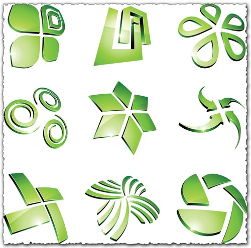 Green vector logo templates