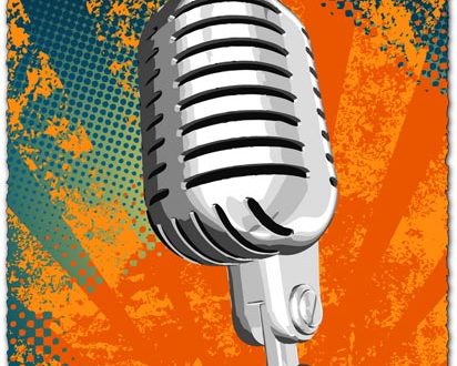 Grunge microphone vector design
