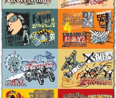 Grunge urban style vectors collection