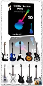 Electric and classic guitar vectors