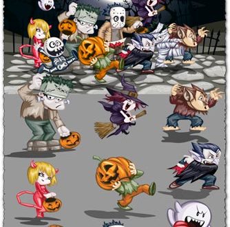Halloween evil characters vectors