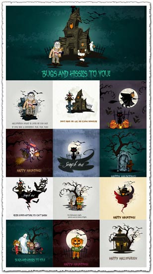 Hand-painted Halloween vectors