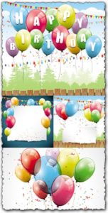 Happy birthday balloons vector