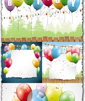 Happy birthday balloons vector