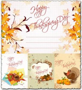 Happy thanksgiving vector cards