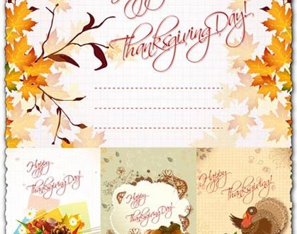 Happy thanksgiving vector cards