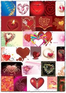 Hearts vectors with abstract backgrounds