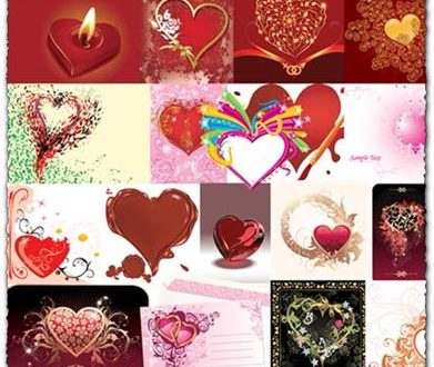 Hearts vectors with abstract backgrounds