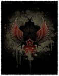 Heraldic grunge wings vector