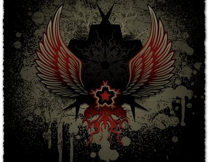 Heraldic grunge wings vector