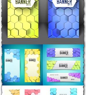 Honeycomb vector banners