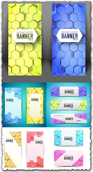 Honeycomb vector banners