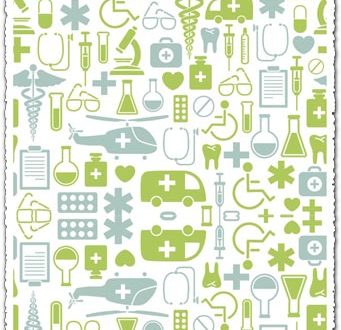 Hospital icons vector collage