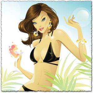 Hot summer girl vector design