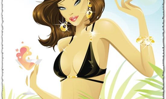 Hot summer girl vector design