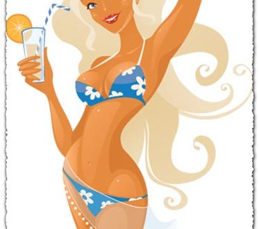 Summer girl vector design