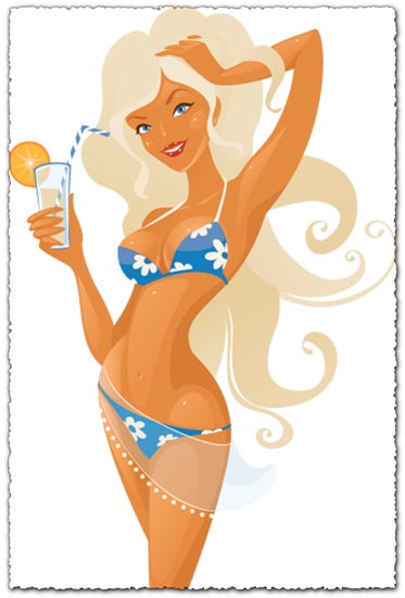 Summer girl vector design