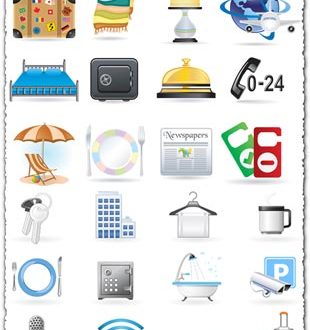 Hotel icons in vector format