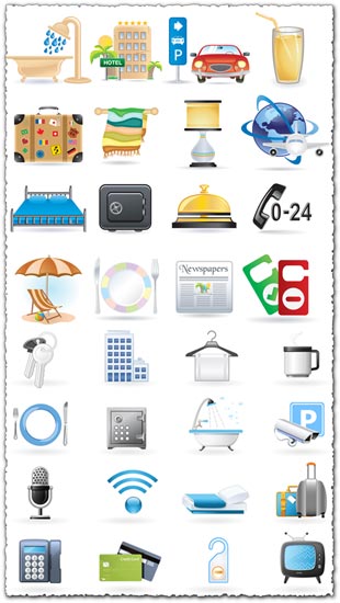 Hotel icons in vector format