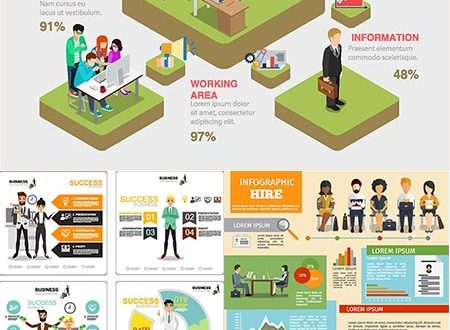 Human interaction in offices vectors