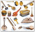 Indian music instruments vectors