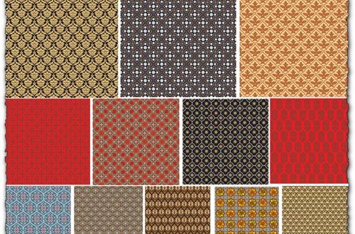 Indian ornaments with geometrical patterns vector