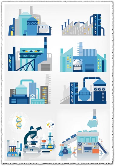 Industrial plants and science vectors