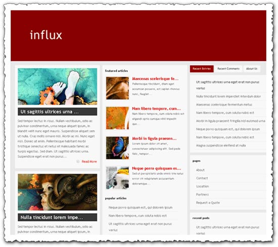Influx elegantthemes WordPress theme