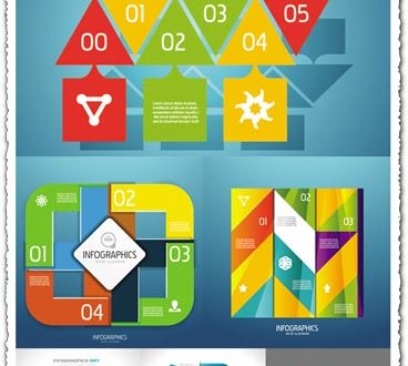 Infographics numbered lists vectors