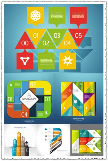 Infographics numbered lists vectors