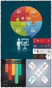 Infographics option labels vector