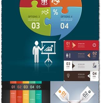 Infographics option labels vector