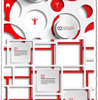 Infographics squares and circles vectors