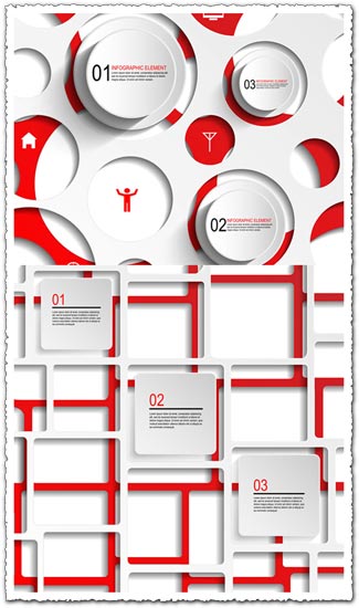 Infographics squares and circles vectors