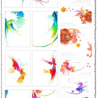 Ink postcard vectors