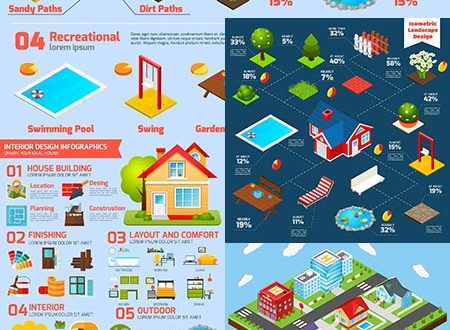 Interior design vector infographic
