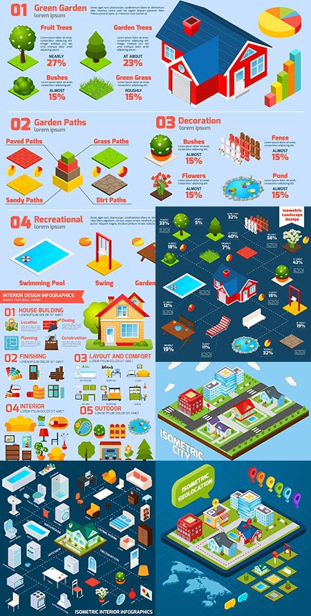 Interior design vector infographic