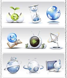 Internet icons set asadal style