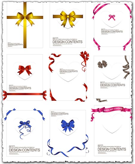 Invitation cards design with ribbons Invitation cards design with ribbons