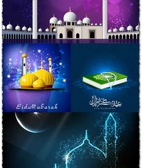Islamic architecture with book and mosque shape