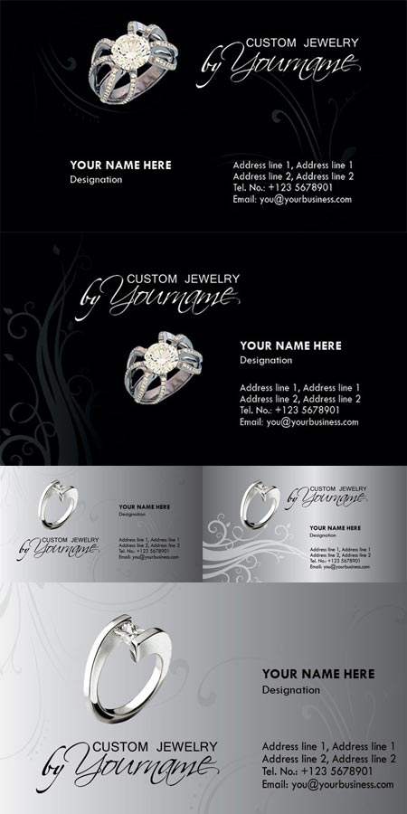 Jewelry business card photoshop templates