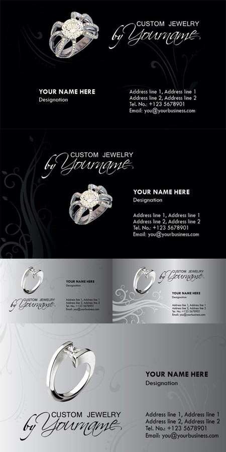 Jewelry Business Card Photoshop Templates
