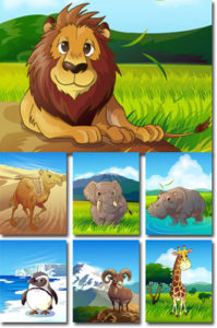 Jungle animals cliparts