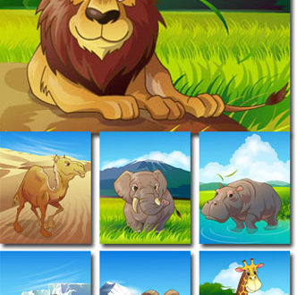 Jungle animals cliparts
