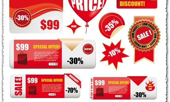 Labels sale stock vector