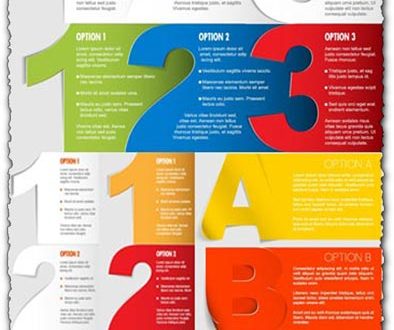 Letters and numbers stickers vectors