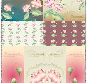Lotus background vector banners