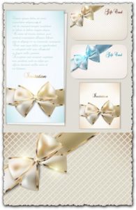 Luxury cards bows vectors